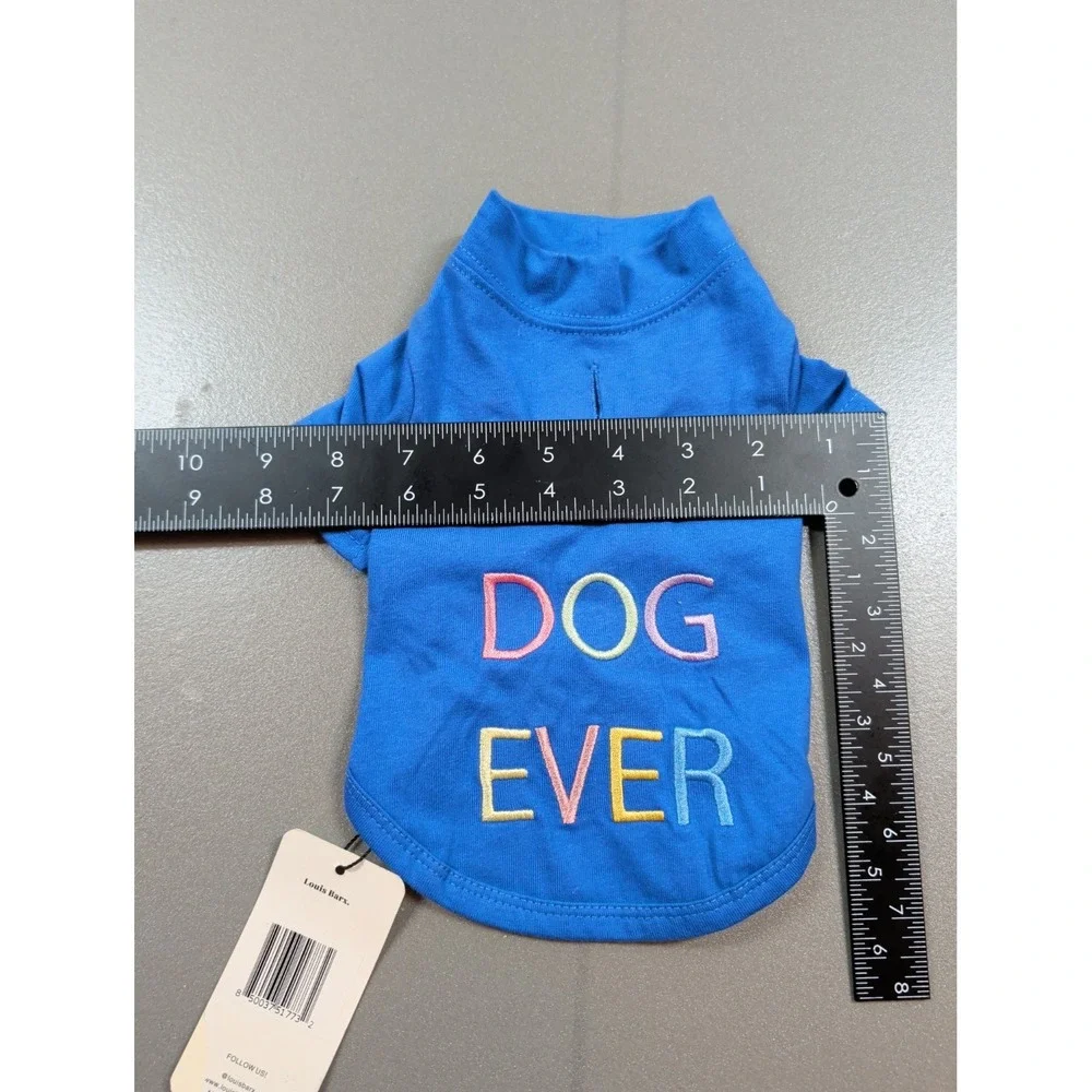 Louis Barx Best Dog Ever Blue Cotton Pet T-Shirt Size Small‎ Embroidered Shirt